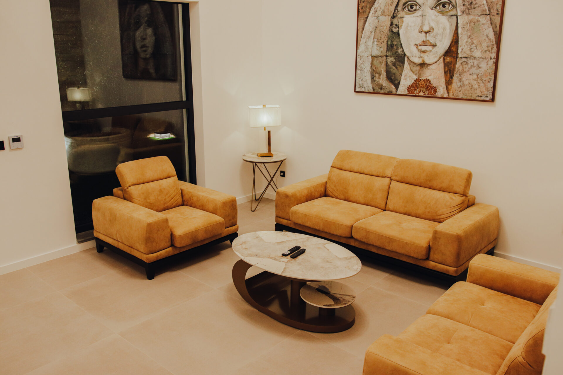 Living room at night